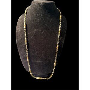 New Taramanda Necklace Gold Tone with Orange Stones 34”